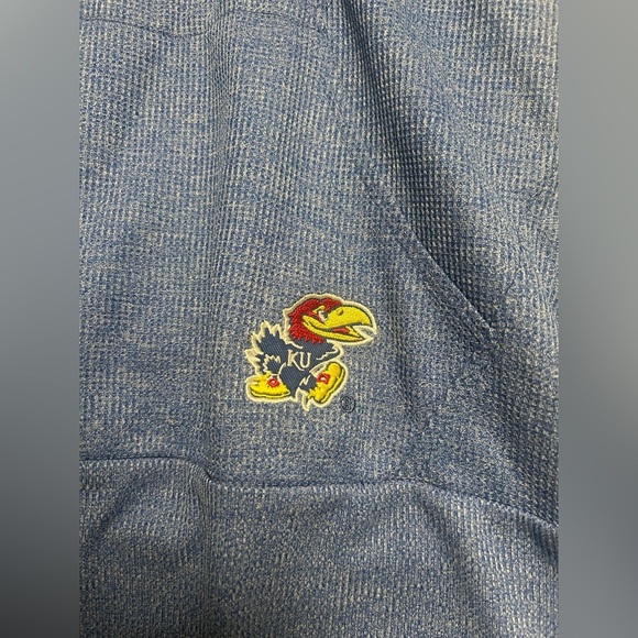 University of Kansas KU Half Zip Hoodie Women’s Small Blue Pocket Hooded NWT - Picture 7 of 11